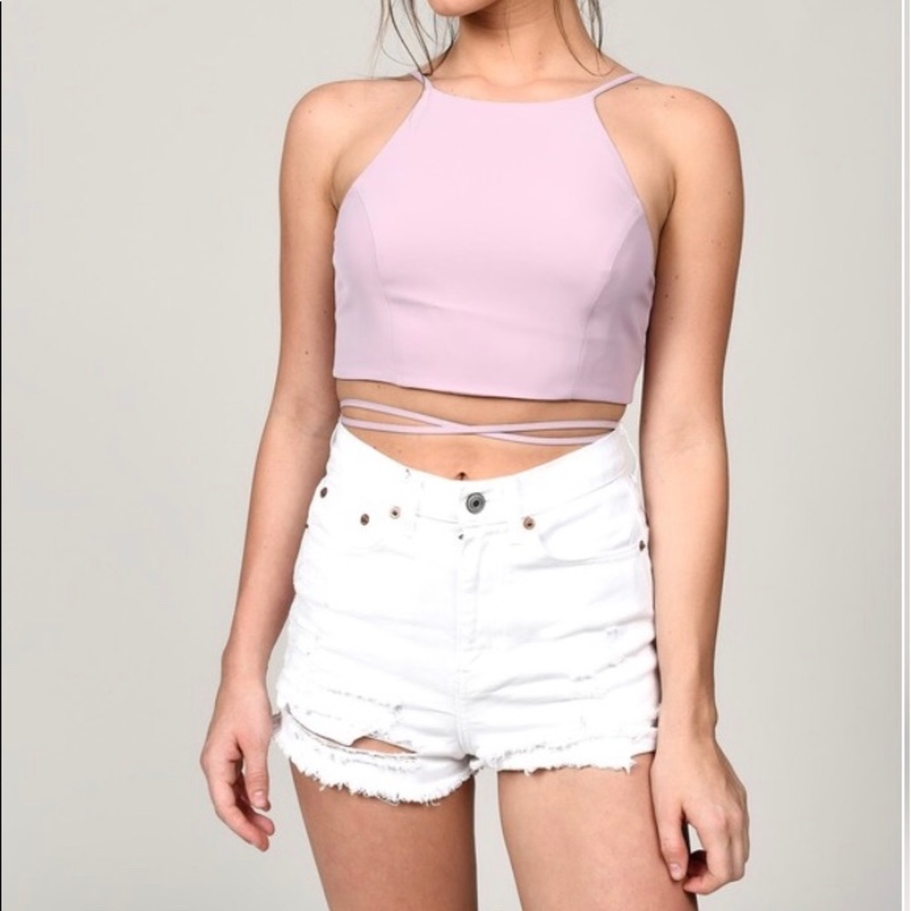 Wrapped Up Mauve Crop Top